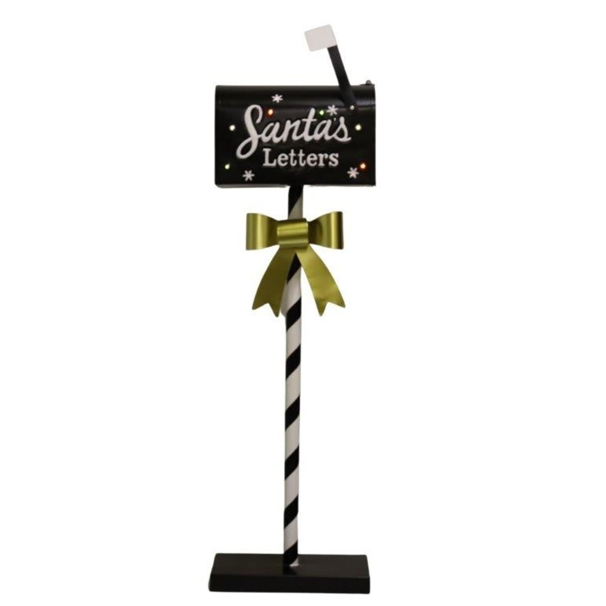 Skrzynka na listy świąteczna czarna LED 103,5 cm