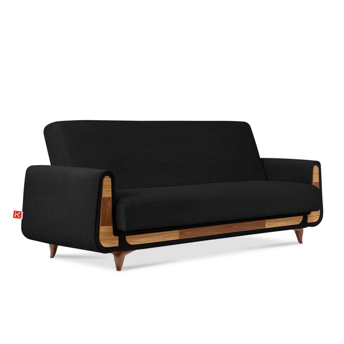 KONSIMO GUSTAVO II Sofa 3-osobowa, kolor czarny