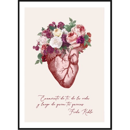 Poster Story, Plakat, Obraz - Frida Kahlo na Kwiatowym Tle, wymiary 50 x 70 cm
