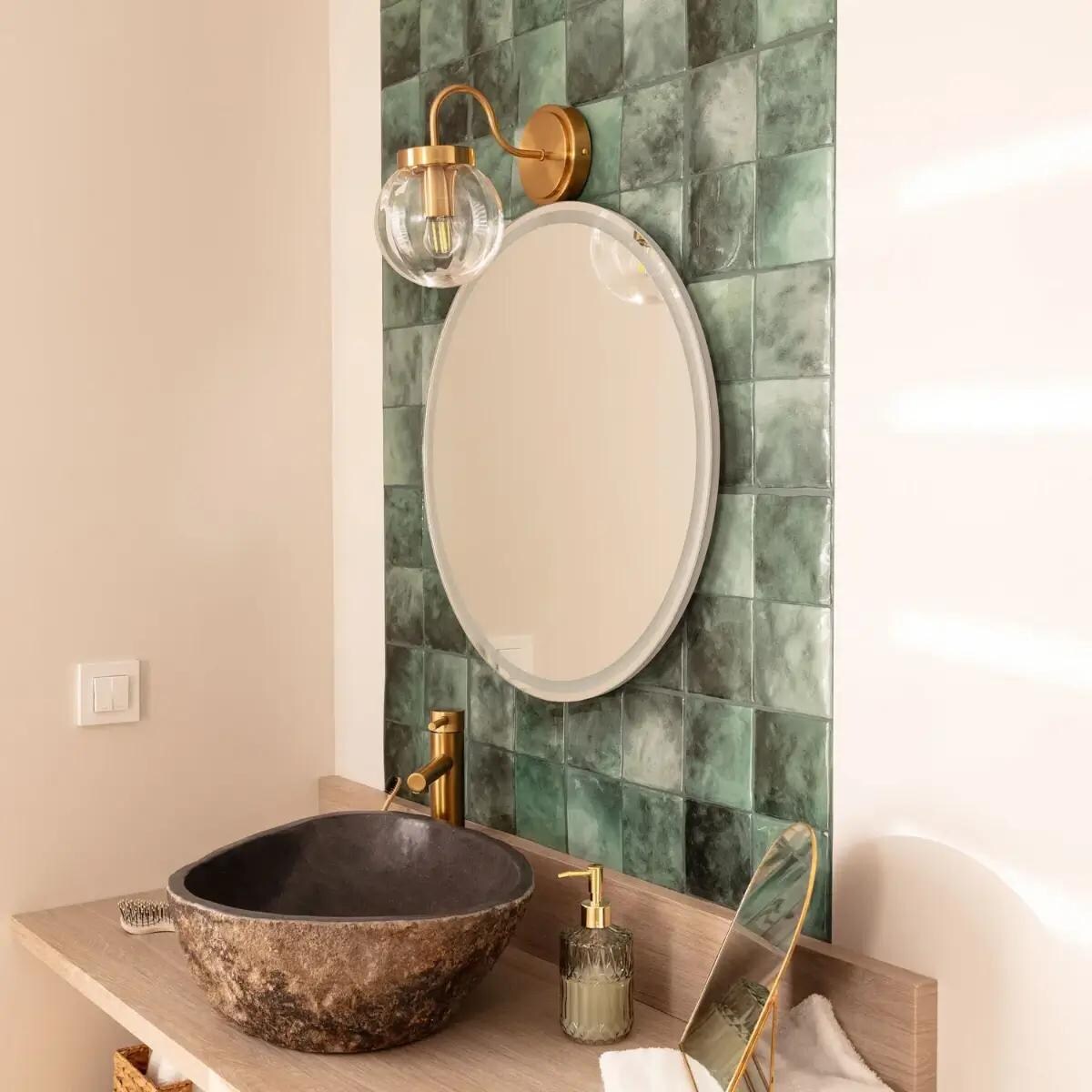 Szklana lampa ścienna Librio ABR-KZS-E27 Abruzzo IP44 złoty przezroczysty