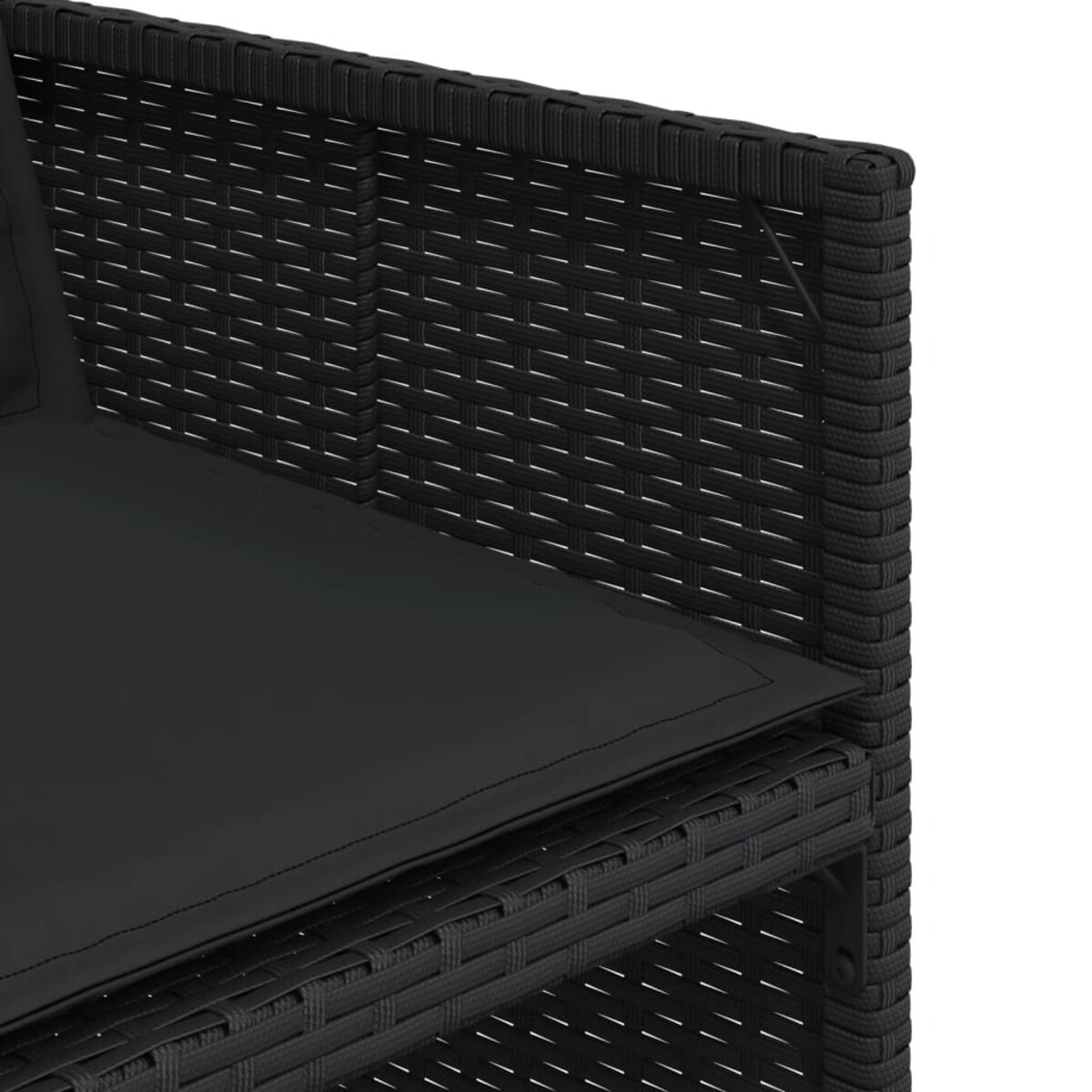 vidaXL 15-cz. zestaw mebli ogrodowych z poduszkami, czarny, rattan PE