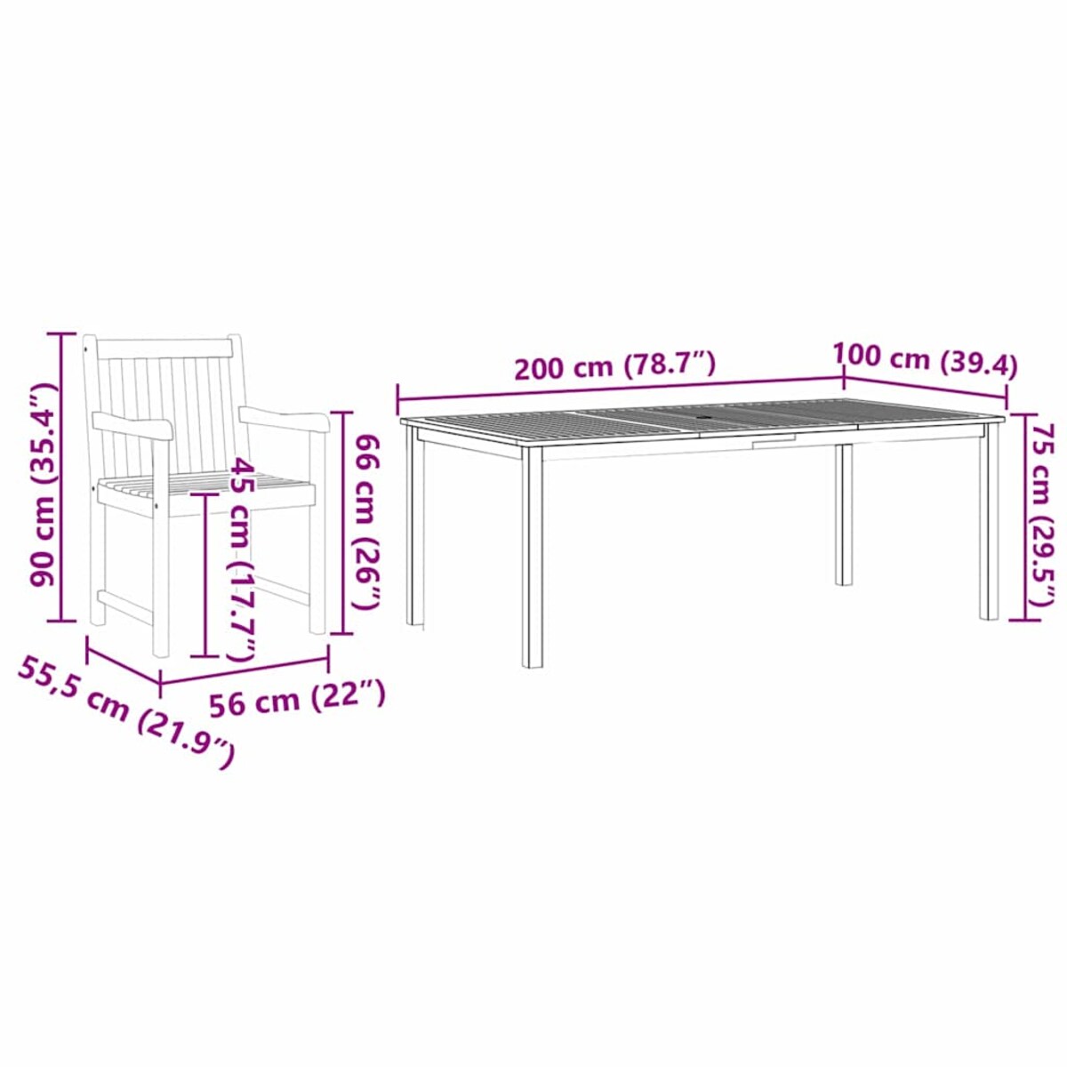 vidaXL Zestaw do jadalni w ogrodzie 9 pcs Brązowy lite drewno akacjowe
