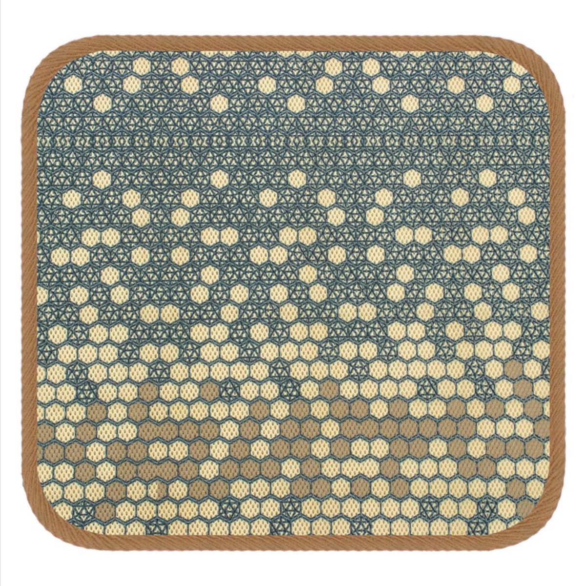 Wodoodporna poduszka na krzesło i meble ogrodowe 40x40 plastry miodu złote