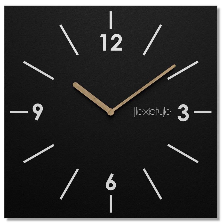 Kwadratowy zegar ścienny Scandic 30cm czarny