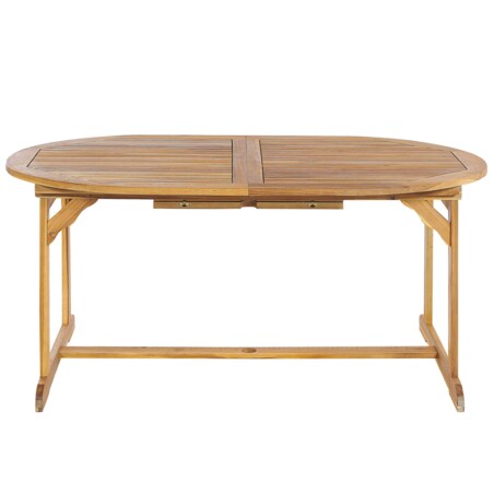 Stół ogrodowy rozkładany akacjowy 160/220 x 100 cm jasne drewno MAUI