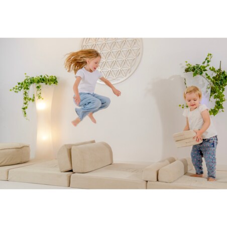 Sofa dla Dzieci Slimcord, Sztruksowa, Beżowa