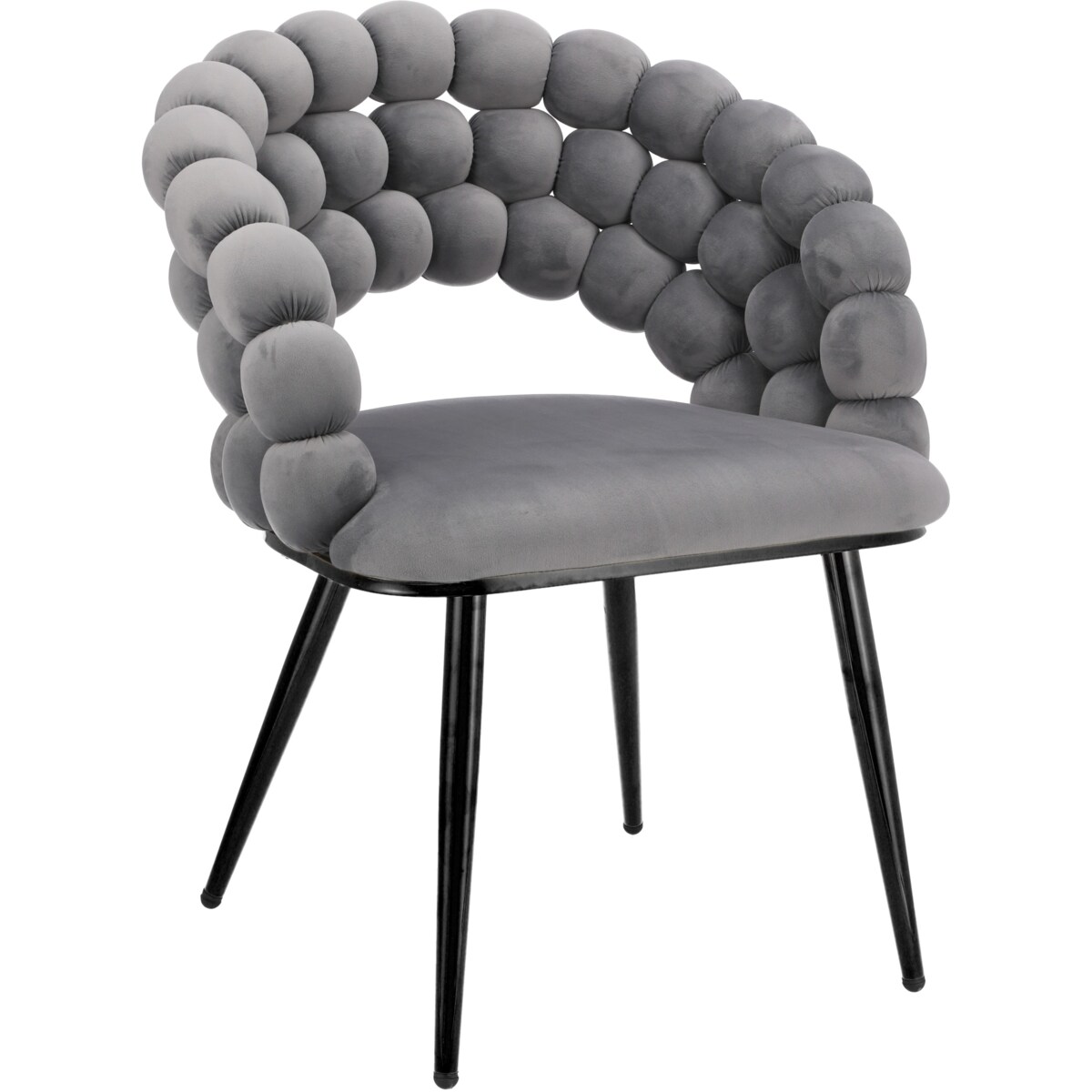 Krzesło welurowe tapicerowane BELLA szare