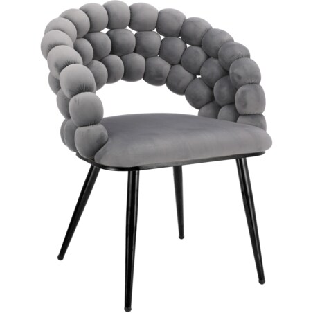 Krzesło welurowe tapicerowane BELLA szare