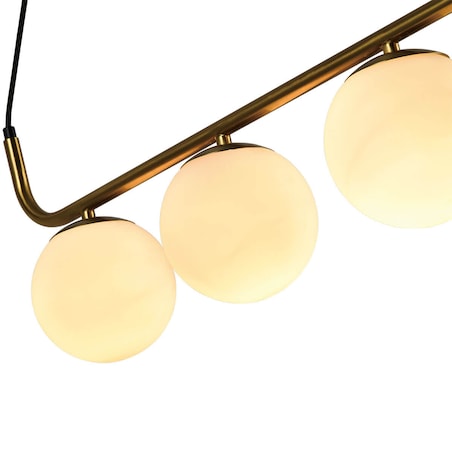Wisząca lampa Alisa LP-005/3L GD Light Prestige kule szkło metal biały złoty