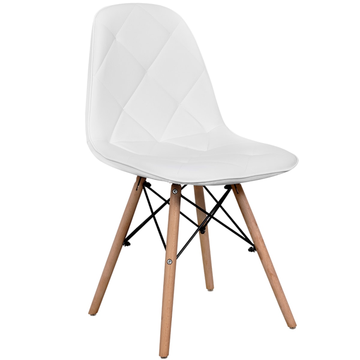 Krzesło tapicerowane z ekoskóry do salonu jadalni białe