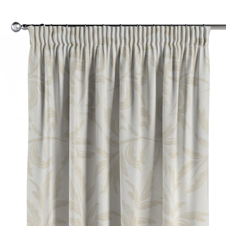 Zasłona na taśmie marszczącej 1 szt. 130x260 szaro-beżowe liście akantu