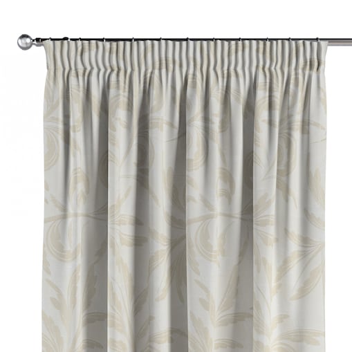 Zasłona na taśmie marszczącej 1 szt. 130x260 szaro-beżowe liście akantu