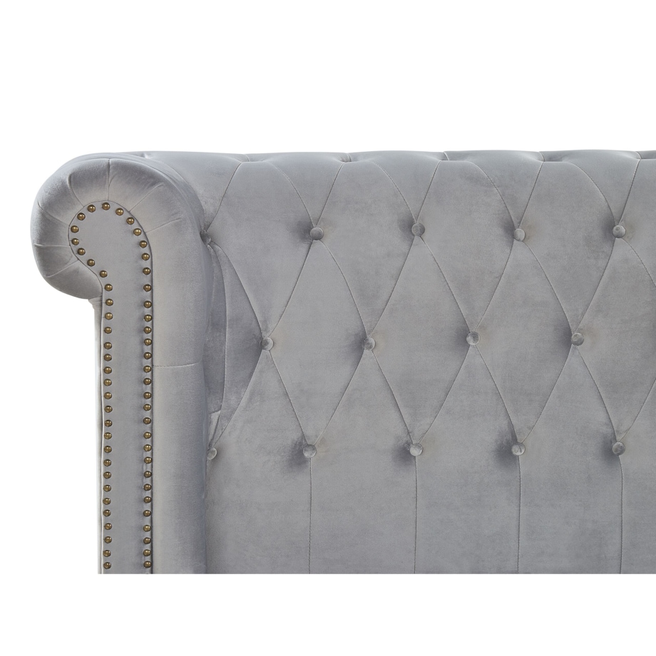 Łóżko wodne welurowe 180 x 200 cm szare CAVAILLON