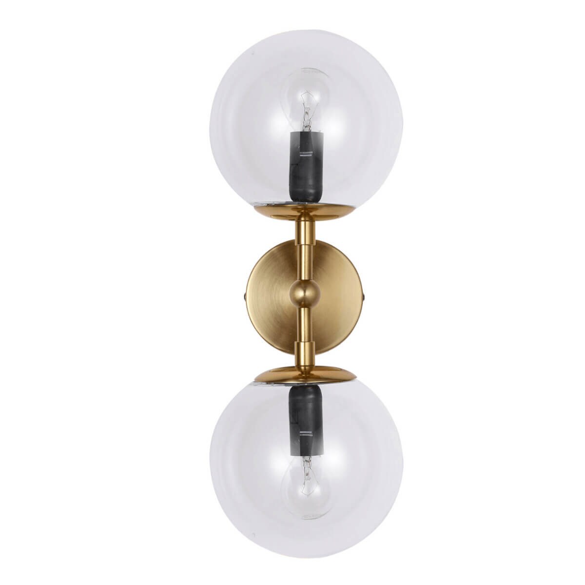 Loftowy kinkiet złoty DORADO LP-002/2W Transparent Light Prestige szklane kule balls