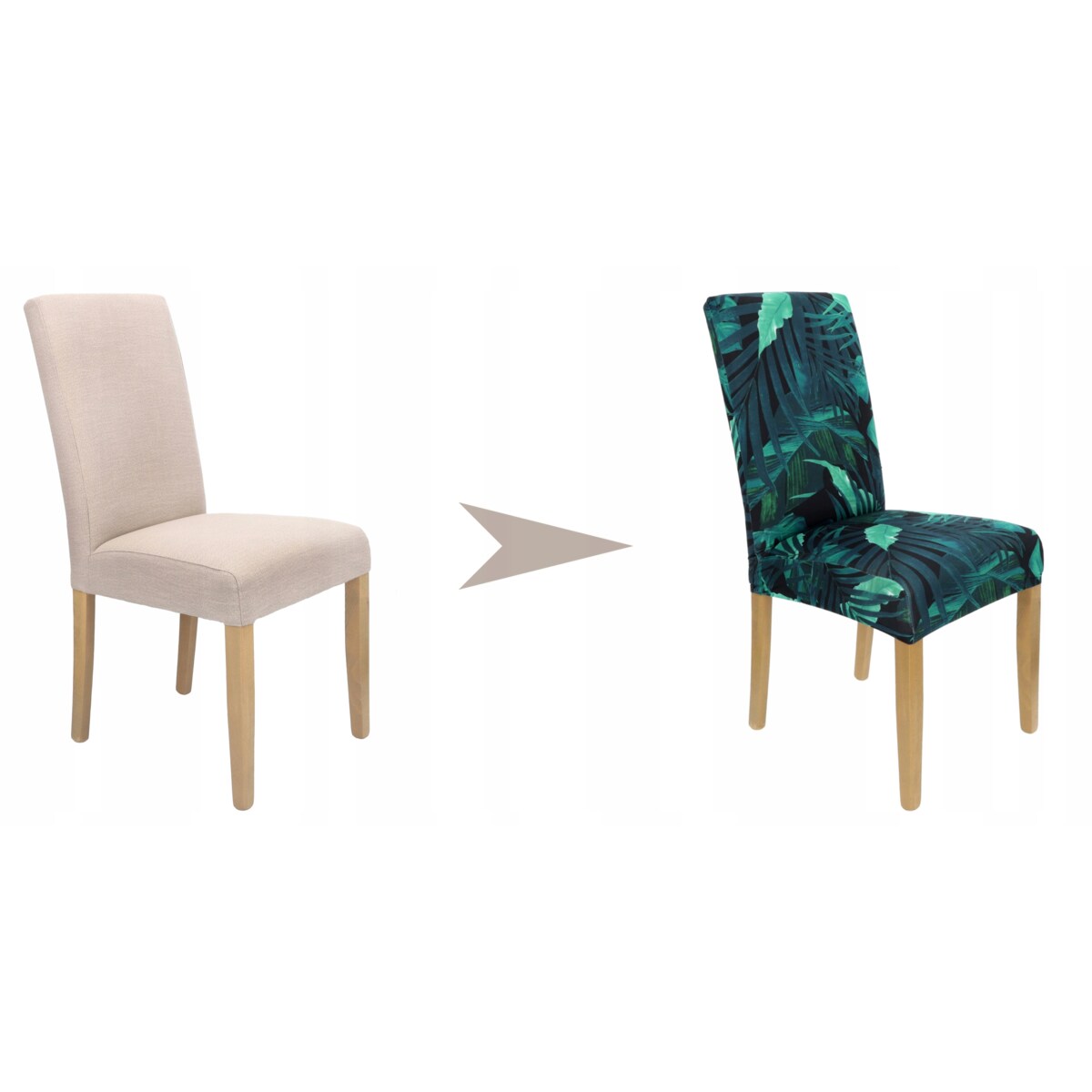 POKROWIEC NA KRZESŁO LIŚCIE WZORY ELASTYCZNY [21CY]