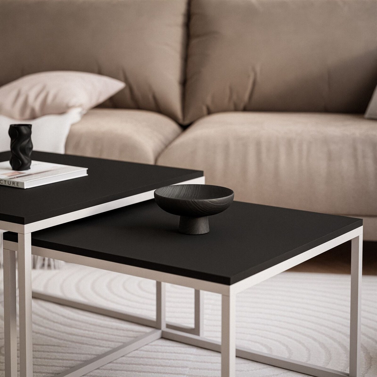 Stolik YOSHI 2w1 kaszmir czarny mat