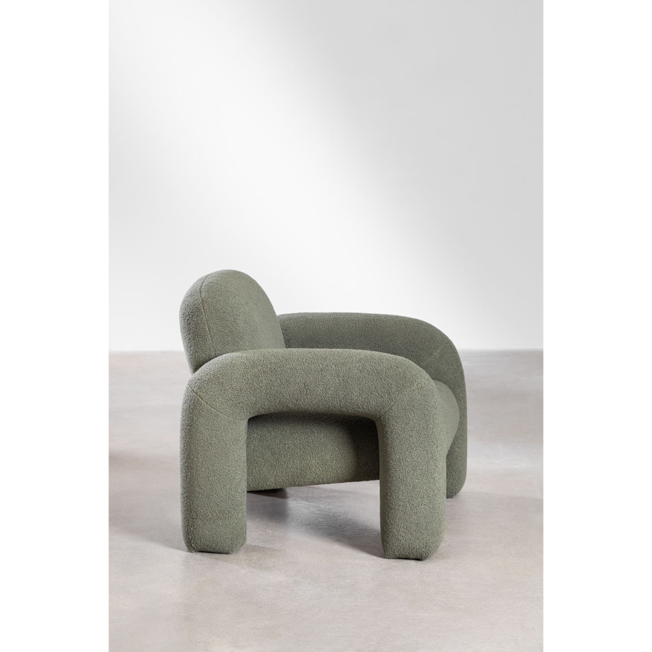 Fotel wypoczynkowy, boculé, szałwiowa zieleń, Nixon