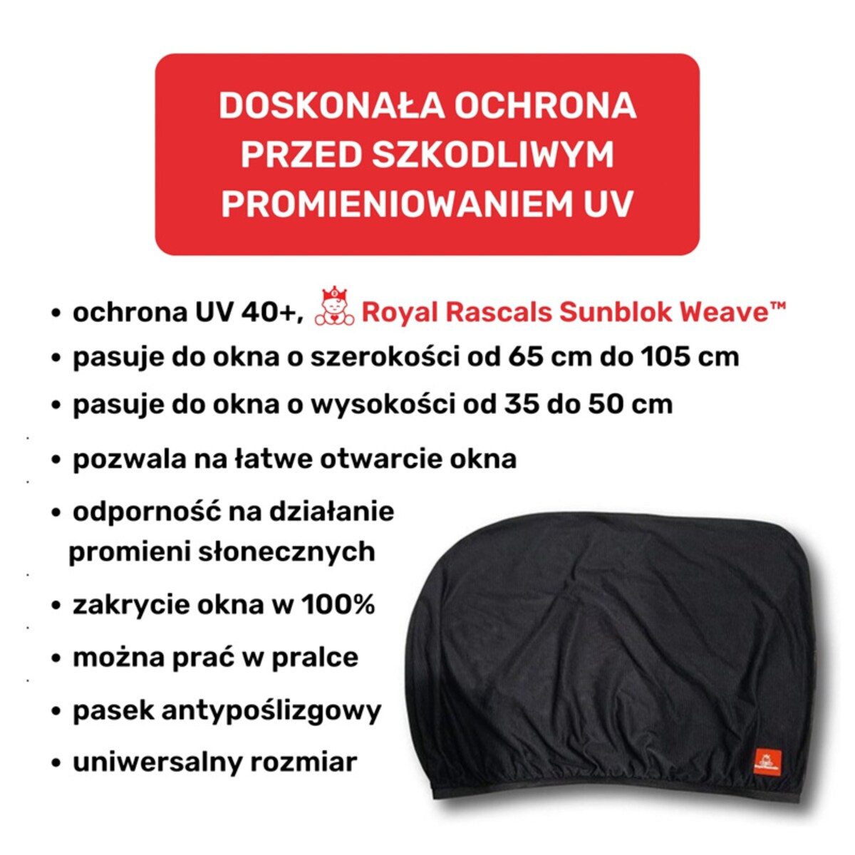 Roleta przeciwsłoneczna do samochodu, zestaw 2 szt., czarny, Royal Rascals
