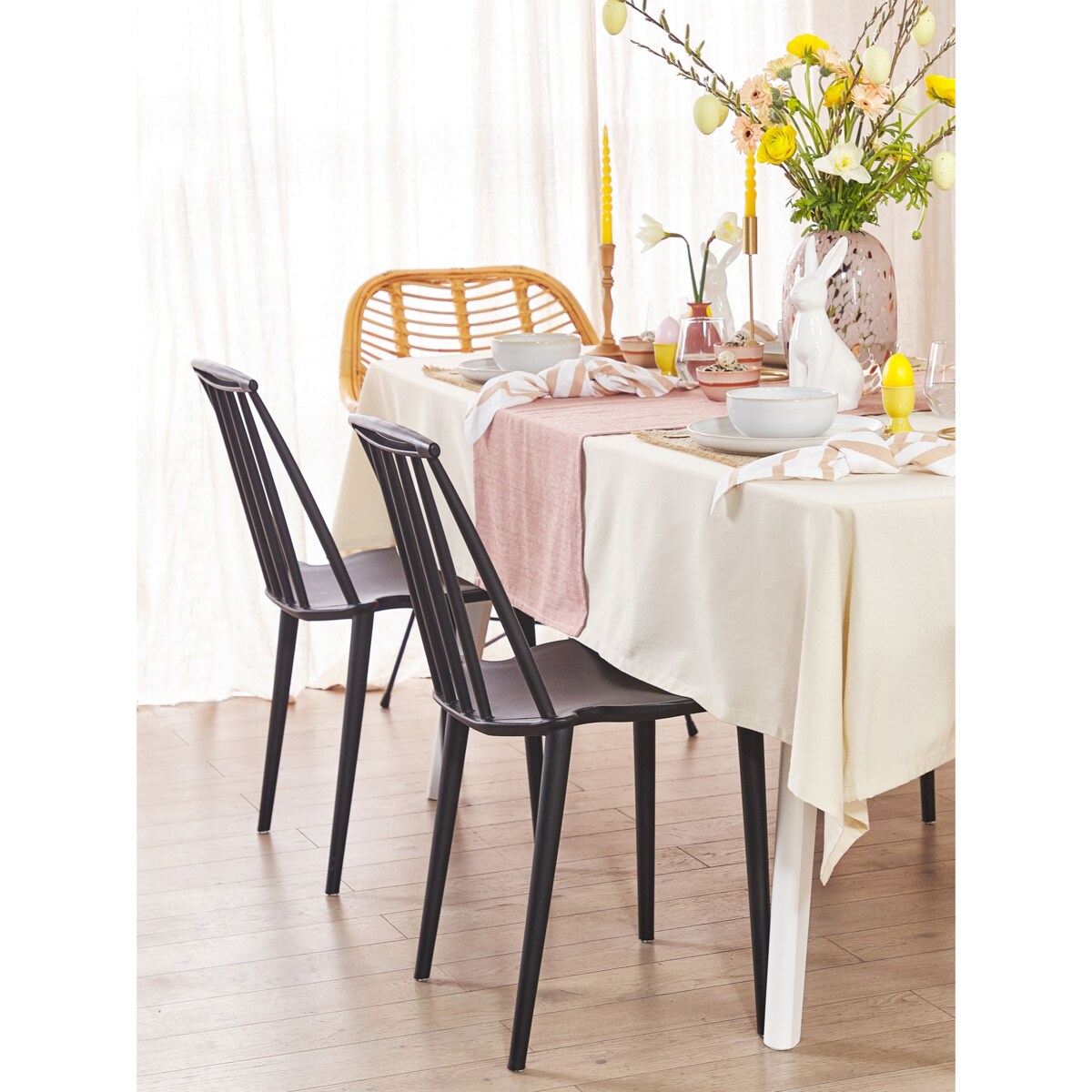 Zestaw 2 krzeseł do jadalni czarny VENTNOR