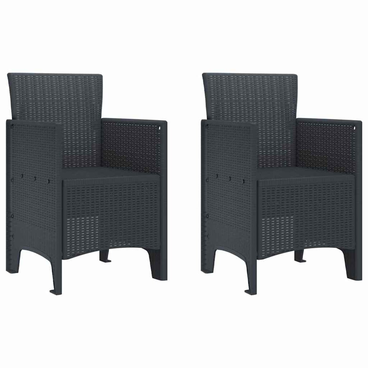vidaXL Krzesło Ogrodowe 2 pcs Antracyt 53 x 49 x 85 cm PP