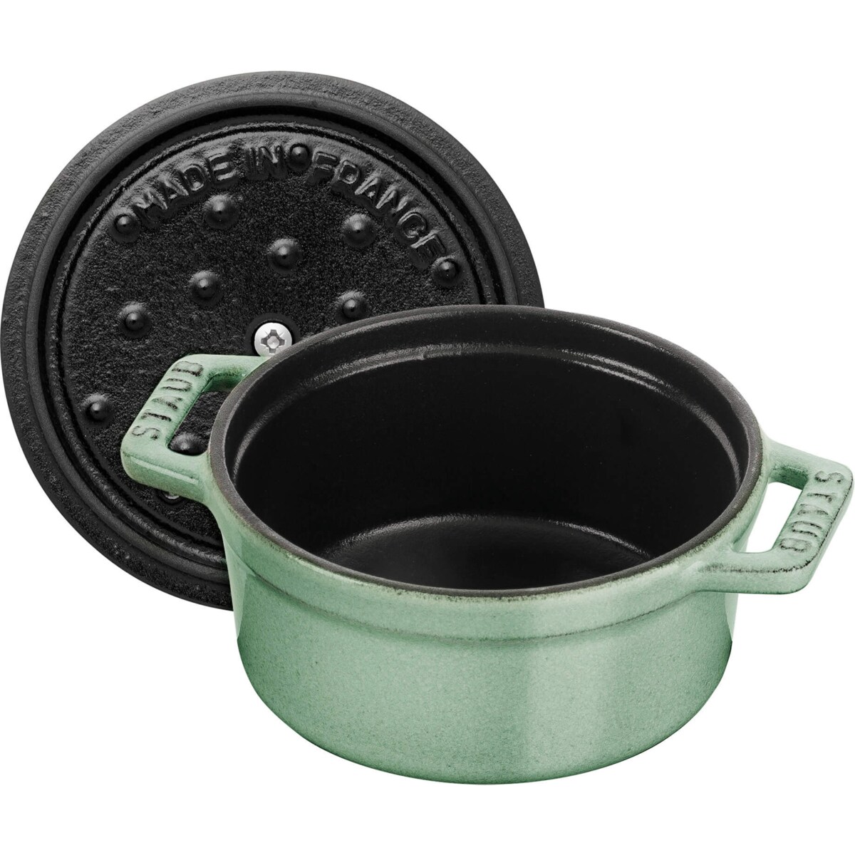 Mini garnek żeliwny okrągły Staub - 250 ml, Miętowy