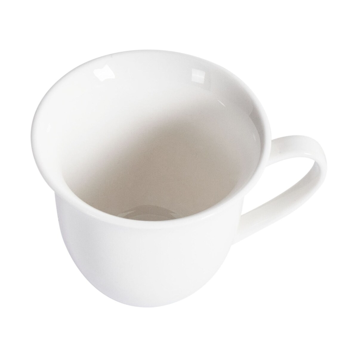 Zestaw 4 filiżanek ze spodkami ELDERBERRY Porcelana Biały