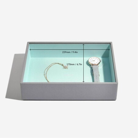 Szkatułka na biżuterię Stackers open classic szaro-miętowa