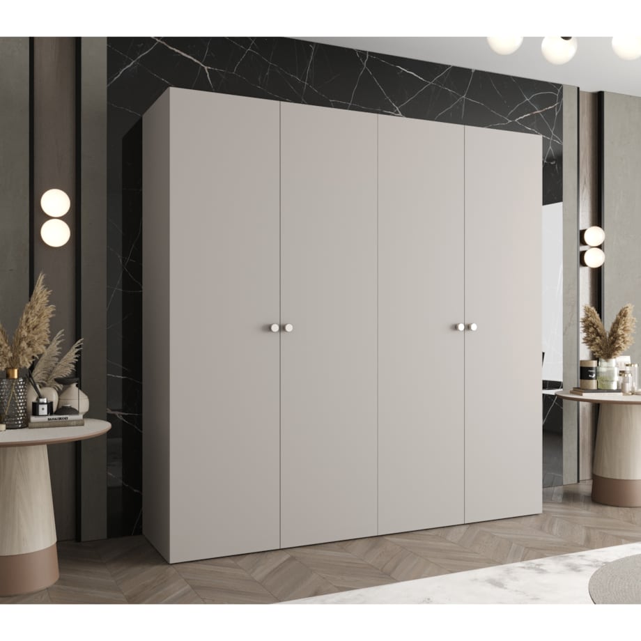 Szafa uchylna otwierana PARMA 1 200 wys. 202 cm Kaszmir + u. Srebrny