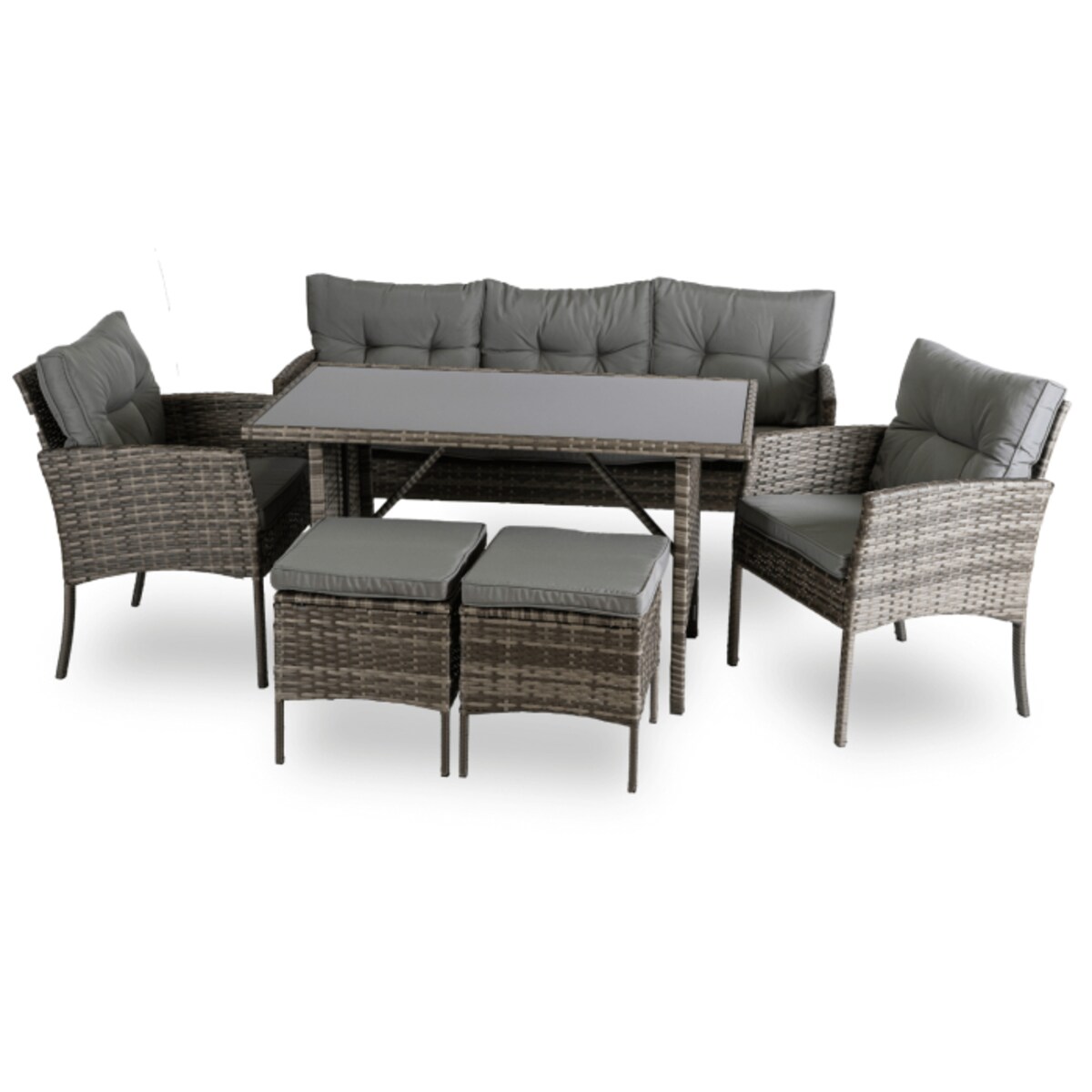 Zestaw Mebli Ogrodowych Technorattan Na Taras Ogród Komplet Szary ATLANTA