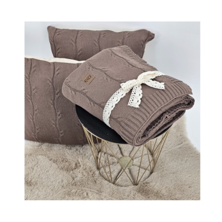 Poszewka dzianinowa na poduszkę Bawełna+Kaszmir 45x45 cm ROMA CHOCOLATE