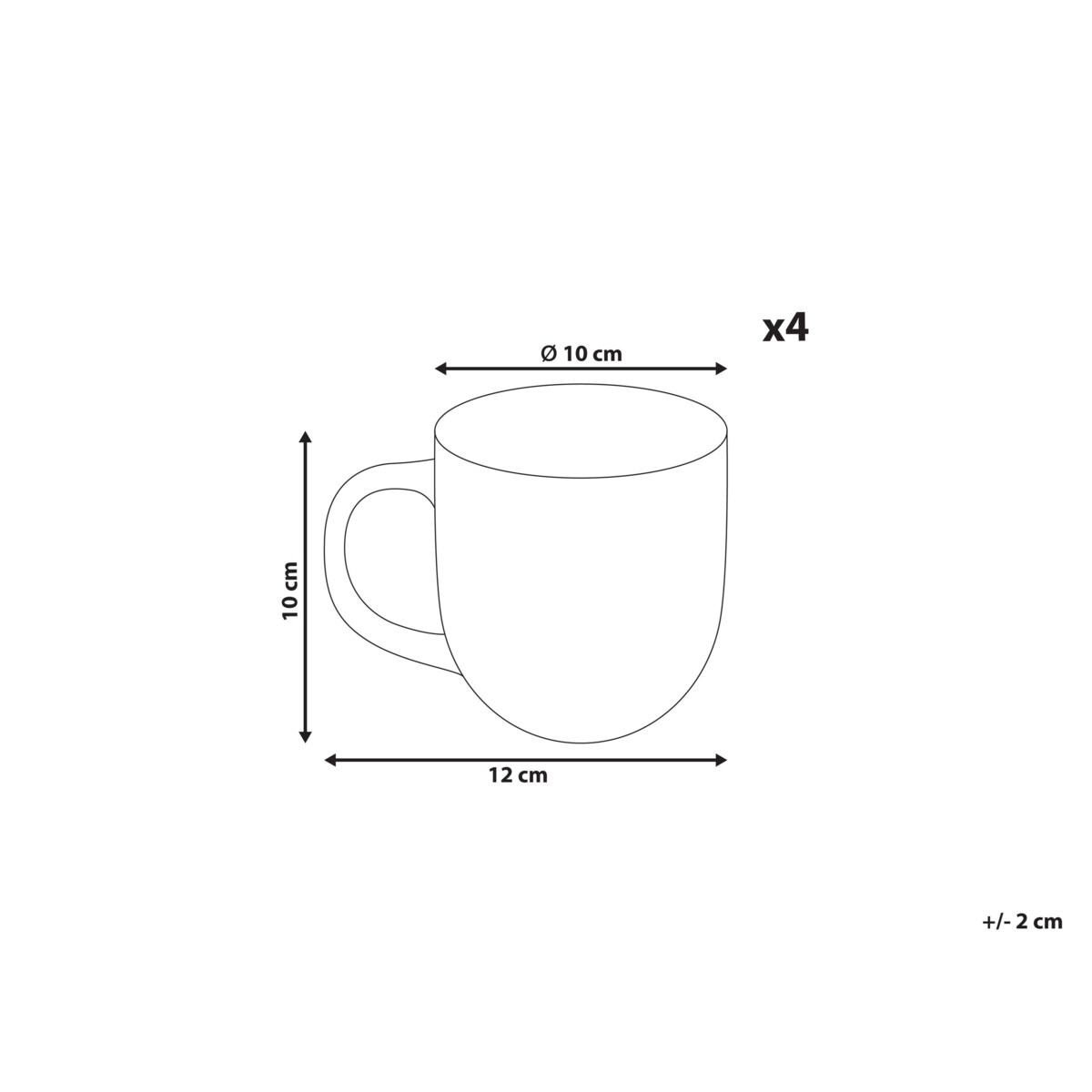 Zestaw 4 kubków GINSENG Kamionka Jasnobeżowy