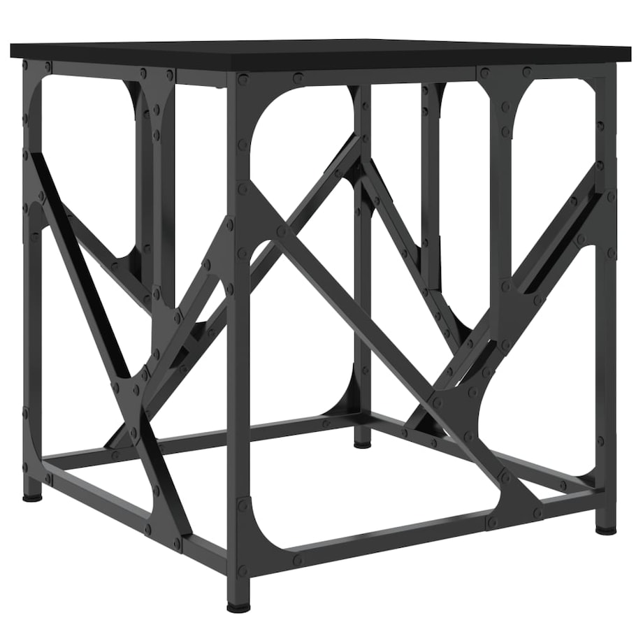 vidaXL Stolik kawowy, czarny, 45x45x47,5 cm, materiał drewnopochodny