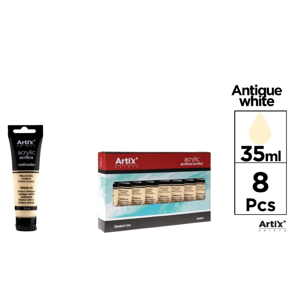 farba akrylowa antique white artix pp639-25, 35ml