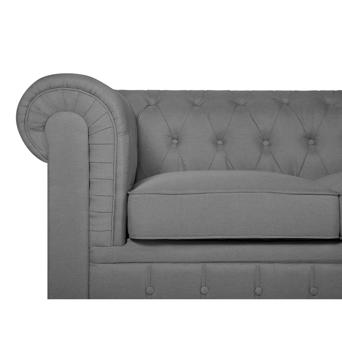 Komplet wypoczynkowy 4-osobowy szary CHESTERFIELD duży