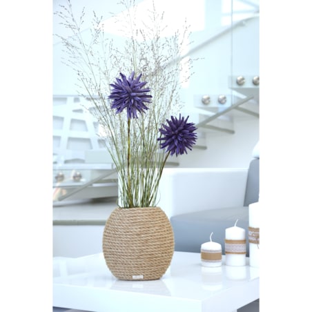 Wazon MARZENA w stylu BOHO jutowy do suszonej trawy i kwiatów * pleciony sznurek jutowy naturalny do trawy pampasowej kompozycji h 20 cm styl skandynawski