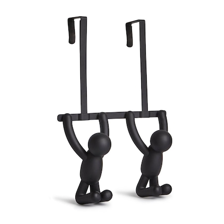 Wieszak na drzwi podwójny czarny Buddy, 21.5 x 14.5 x 7 cm, Umbra