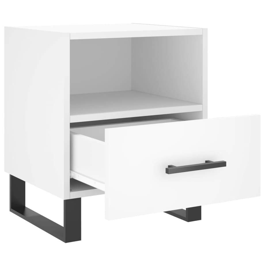 vidaXL Szafka nocna, biała, 40x35x47,5 cm, materiał drewnopochodny