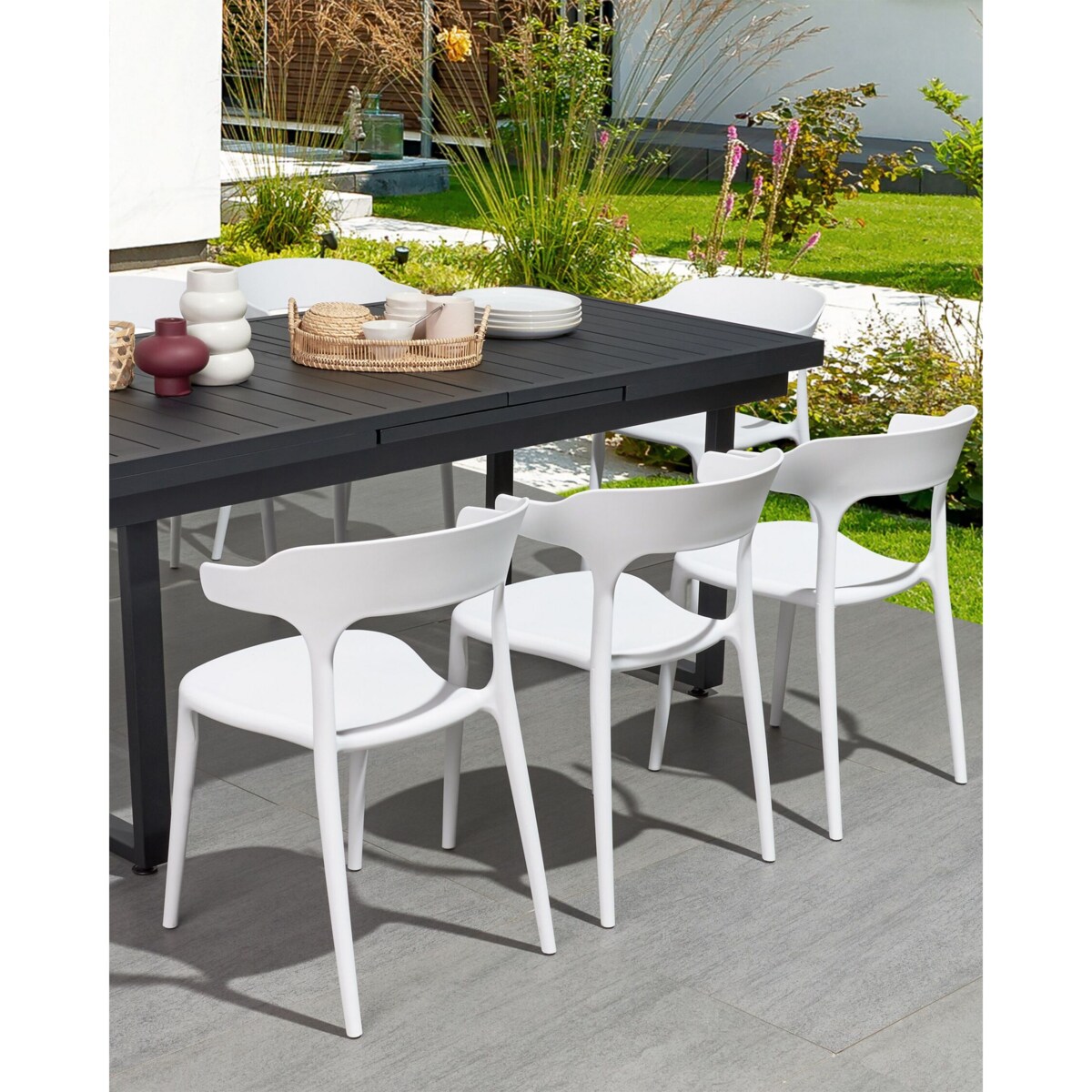 Zestaw 8 krzeseł do jadalni białe GUBBIO