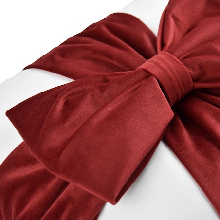 Poduszka VELVET VE2231 | Czerwona kokarda 40 x 40 cm