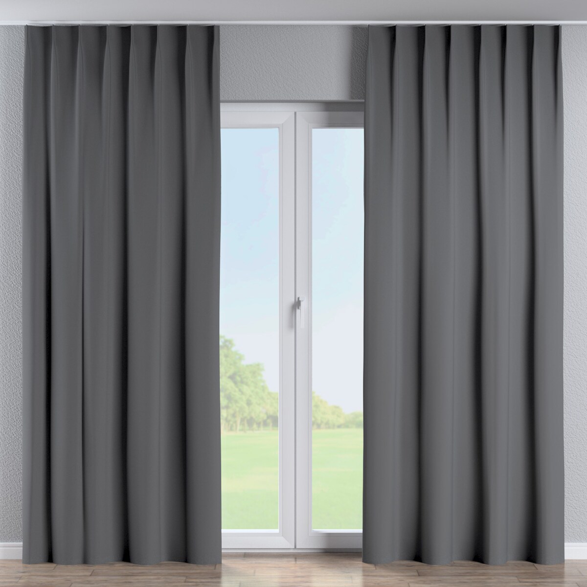 Zasłona na haczykach flex pojedynczych 130x245 grafitowy