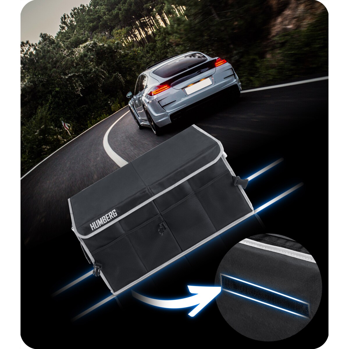 Organizer torba do bagażnika samochodu auta kufer skrzynia na rzepy Humberg