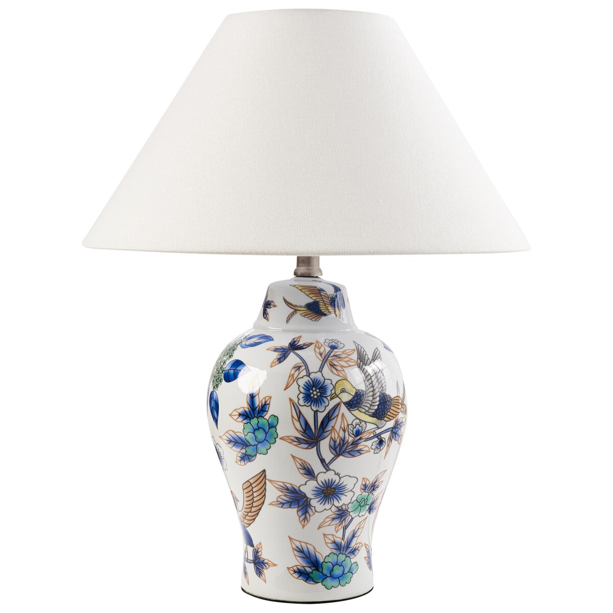Lampa stołowa MORACA Porcelana Biały/ niebieski