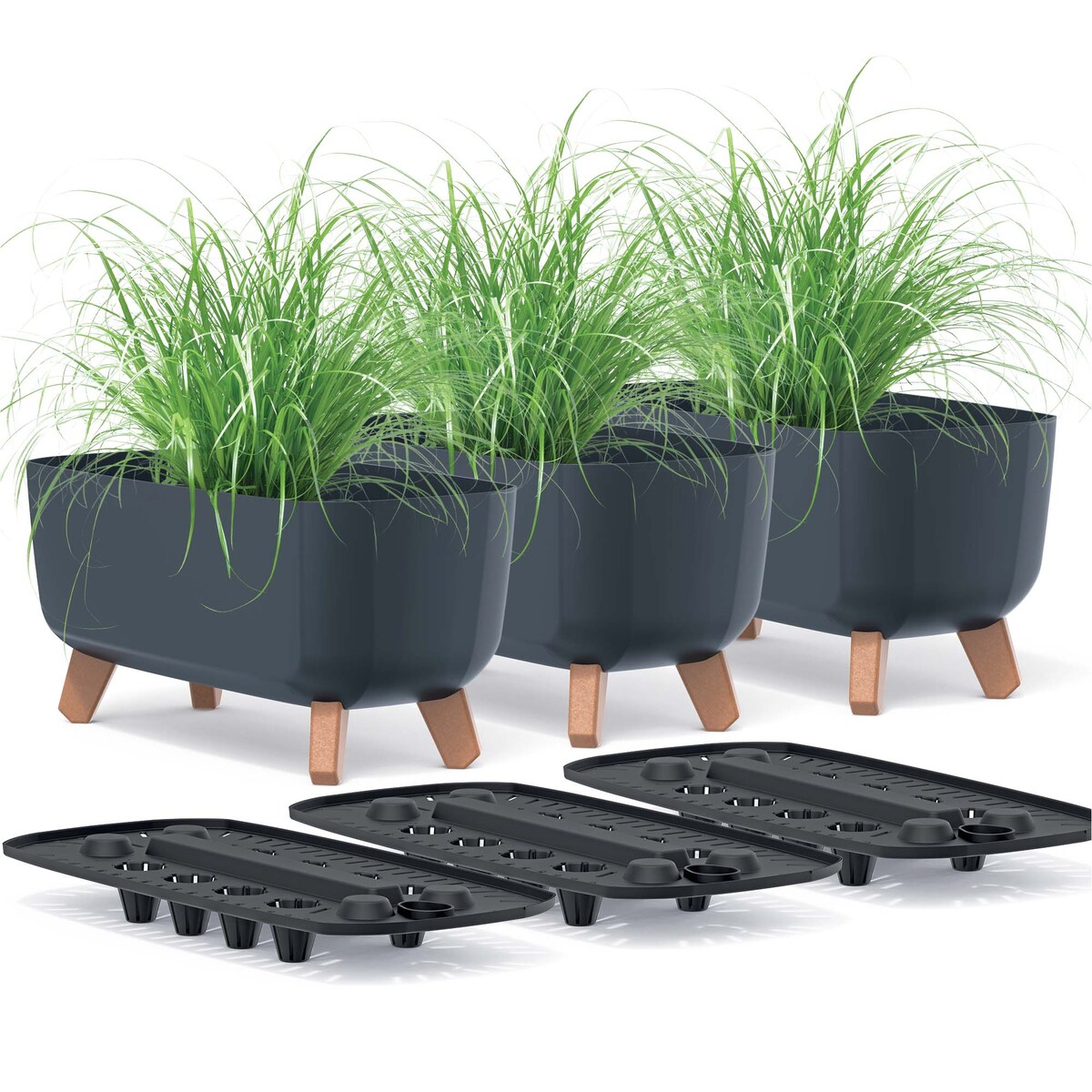 Donica Ogrodowa Na Nóżkach Na Balkon Taras 39Cm X3