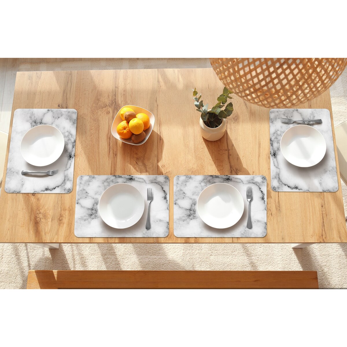 Komplet mat pod talerz Szary marmur, 6 szt. 45x30cm