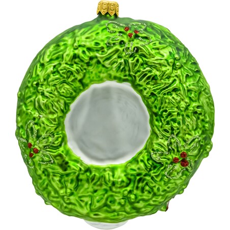 Bombka choinkowa: Koń fryzyjski w wieńcu