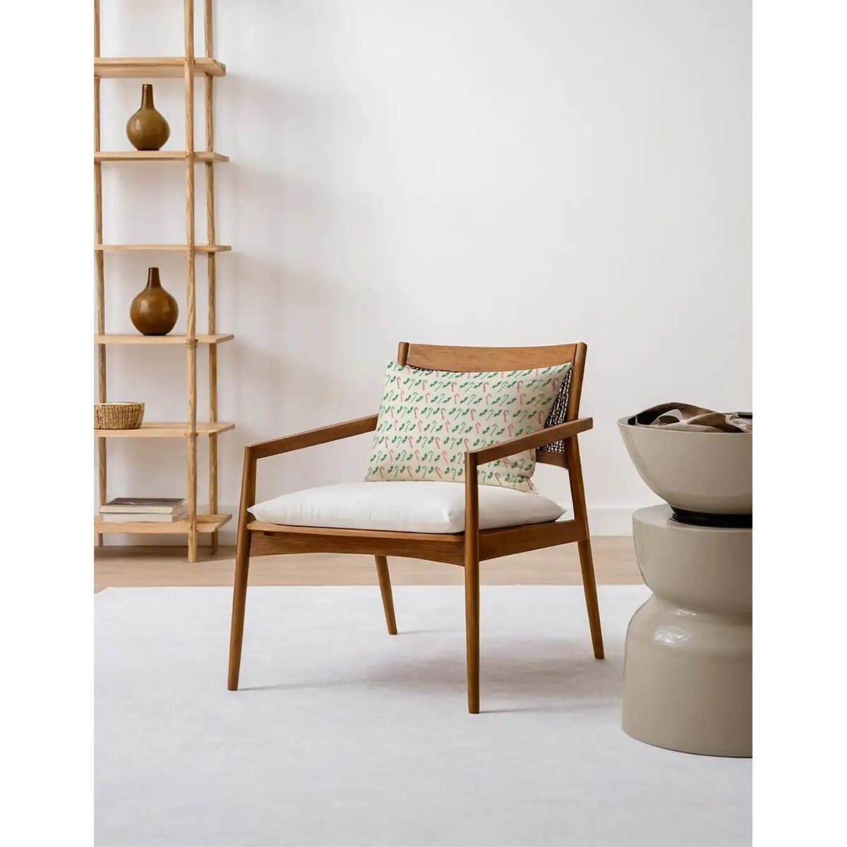 Poduszka świąteczna - Laski świąteczne i jemioła