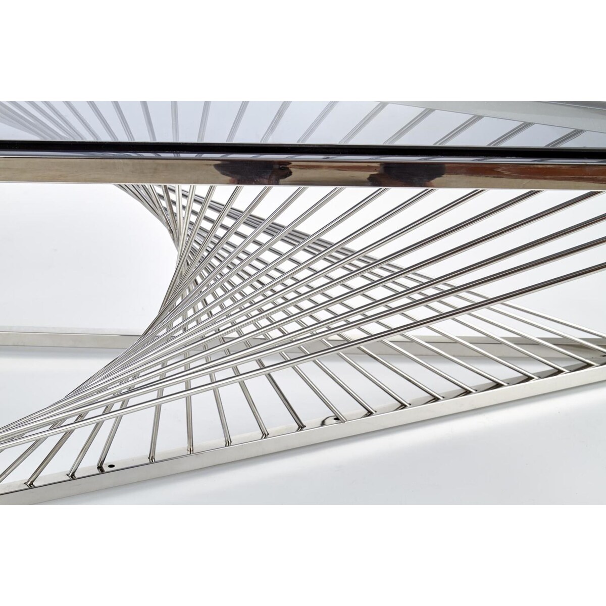 STOLIK KAWOWY Infinity SZKLANY przydymiony STALOWA PODSTAWA