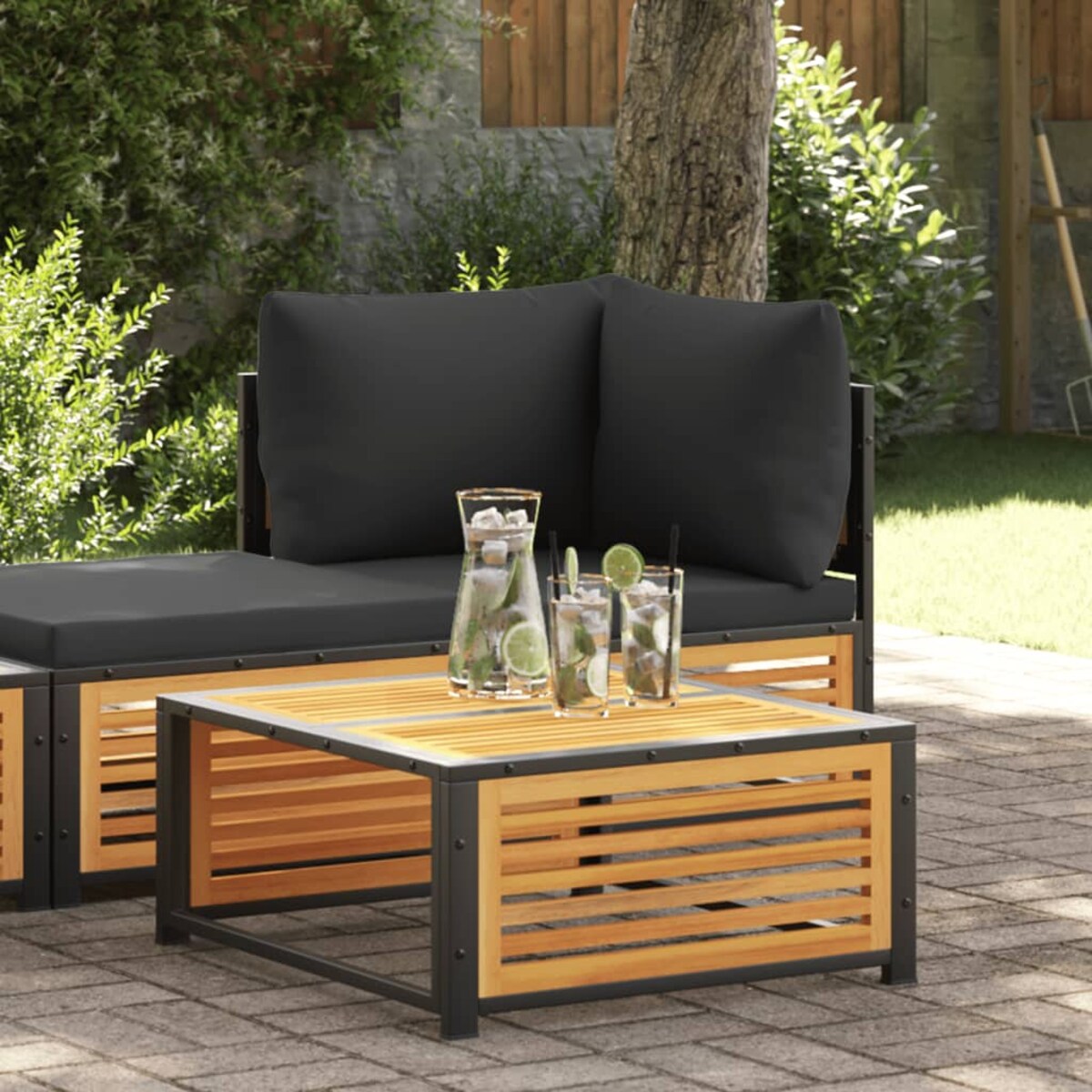 vidaXL Stolik ogrodowy, 68x68x30 cm, lite drewno akacjowe