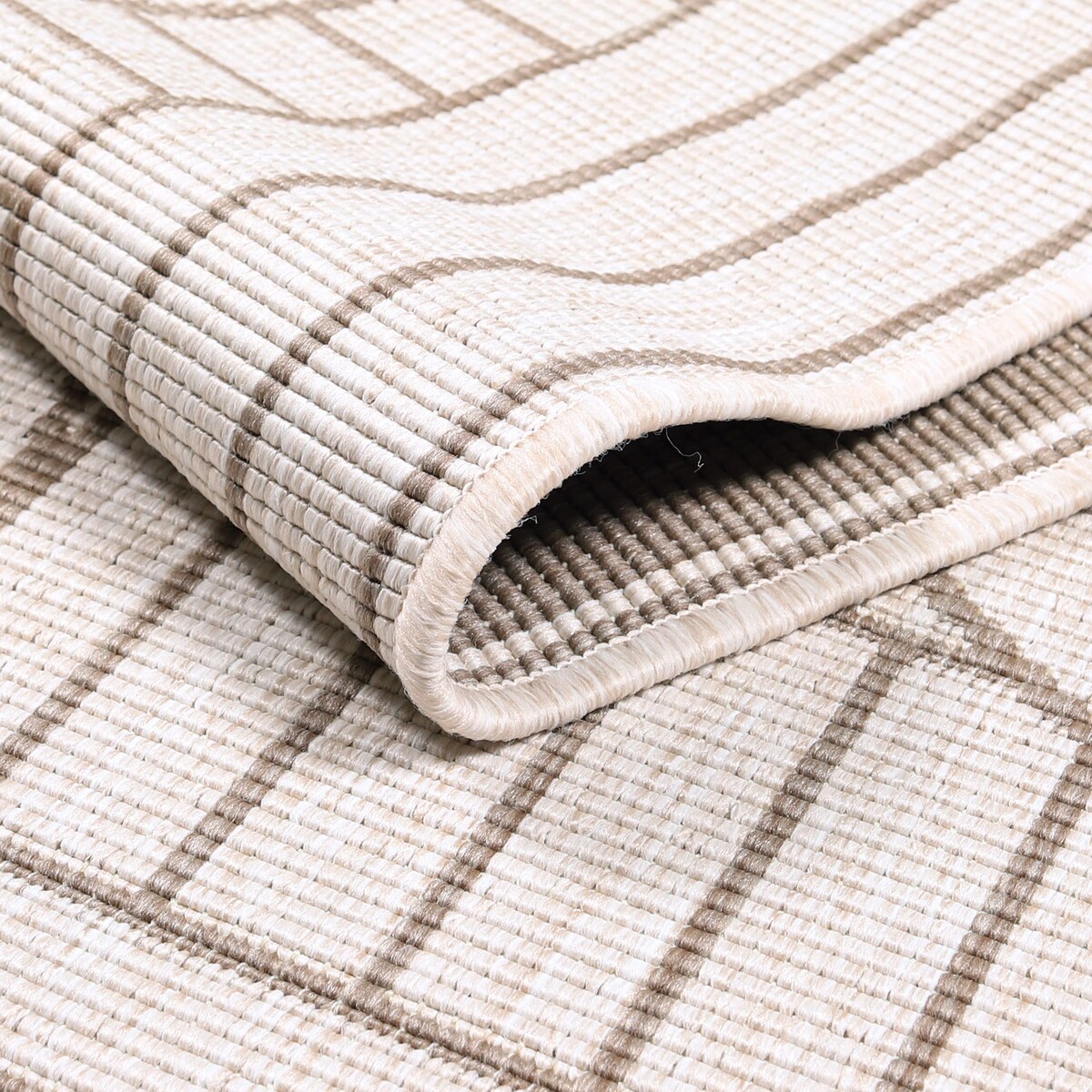 Funkcjonalny dywan na zewnątrz i do wnętrz, dwustronny DUO 58420 Krem 160x230