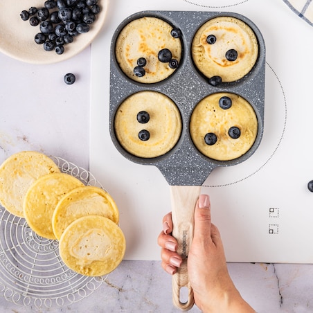 Patelnia marmurkowa 4 w 1 do naleśników jajek placków pancake 18cm SZARA KLAUSBERG